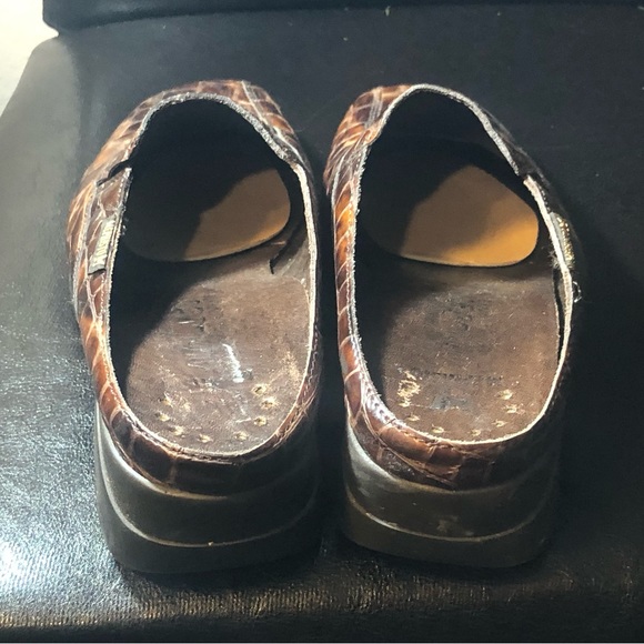 Mephisto Cool Air Mule France Brown Alligator Cork Patent Leather Shoes Sz 9 - Picture 12 of 13